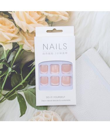 Timmoko Press On Toenails - 24Pcs French White Short Fake Nails for Women and Girls - Buy Online on GoSupps.com