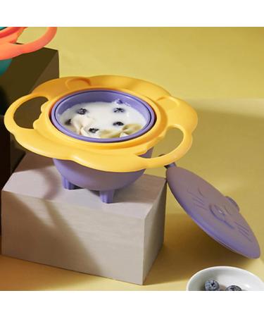 Kids Rotating Spill-Proof Bowl - 360 Baby Gyro Bowl for Toddlers | Purple Tableware - Buy Online on GoSupps.com