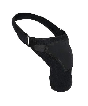 Recovery Shoulder Brace for Men & Women | Adjustable Support with Ice Bag Pocket for Injuries & Arthritis - Fits Left & Right Arm - Black - Buy Online on GoSupps.com