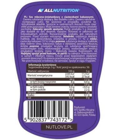 Allnutrition Nutlove Sauce Crispy Cookie - 280ml - Buy Online on GoSupps.com