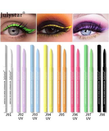 INTEROOKIE Colorful UV Fluorescent Gel Eyeliner Pen Waterproof Oil-Resistant Non-Staining Beauty Makeup with Pearlescent Eyeliner Pen (J97) - Buy Online on GoSupps.com