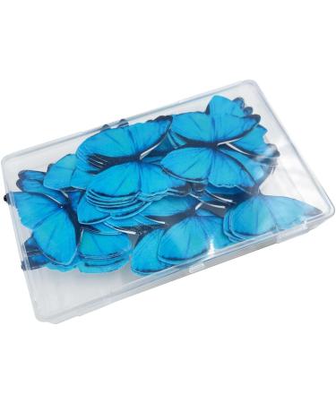 Edible Wafer Paper Butterflies Set of 48 Colorful Cake Decorations Cupcake Topper Color for Girls Women's Birthday Cake Party Decorations (Blue) - Buy Online on GoSupps.com