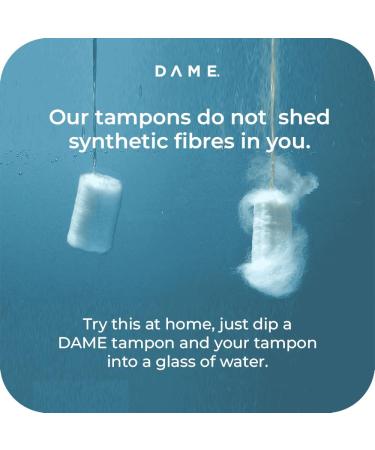 Dame Super Tampons x14 - Hypoallergenic, Plastic-Free, pH Neutral, Toxin-Free, Compostable & Biodegradable - Buy Online on GoSupps.com