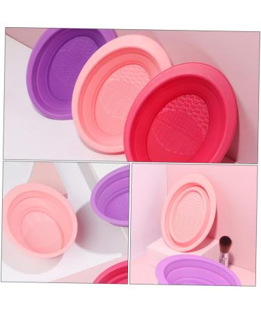 Housoutil Makeup Brush Scrub Pad Scrubber Brush Cleaning Bowl Foldable Bowl Silicone Brush Cleaning Pad Folding Silicone Bowl Makeup Accessories Brush Cleaning Tool Silica Gel Pink - Buy Online on GoSupps.com