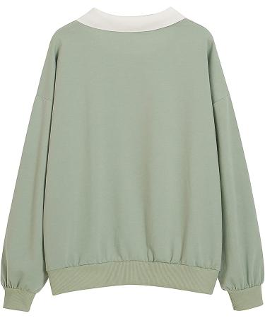 KIEKIECOO Cute Aesthetic Frog Sweatshirt for Teen Girls | Kawaii Cartoon Graphic Hoodie | Green Medium - Buy Online on GoSupps.com