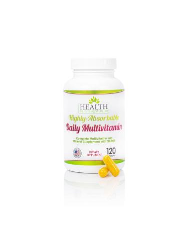 Health As It Ought To Be Highly-Absorbable Daily Multivitamin with Shilajit MethylB12 Methylfolate and Vitamin K2 MK-7 120 Capsules