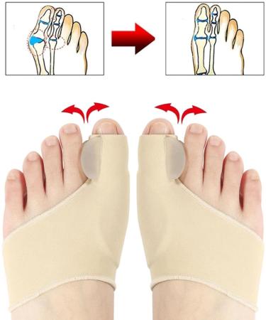 CRTTRS 2Pcs Toe Separator & Bunion Corrector Orthotics for Hallux Valgus - Pedicure Sock Tool - Buy Online on GoSupps.com