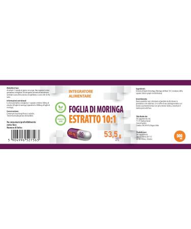 Moringa Leaf Equivalent to 5 000mg (500mg of 10:1 extract) 90 Vegan Third Party Tested Laboratory Tested High Strength Supplement - Buy Online on GoSupps.com