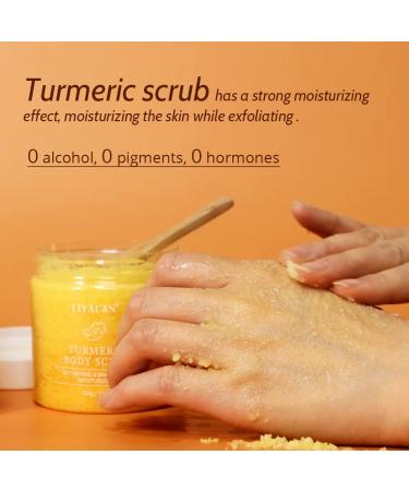 Liyalan Turmeric Body Scrub - Moisturizing Exfoliating Scrub for Face, Hand, and Foot - Nourishing Deep Cleansing Formula - 7.8oz - Buy Online on GoSupps.com