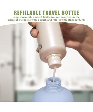 Boutihao 4-Piece Folding Lid Cream Bottles | Refillable Travel Containers for Liquids Lotions & Shampoo (200ml Blue) - Perfect Travel Accessories - Buy Online on GoSupps.com