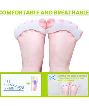 2Pcs Children's Gel Toe Separator & Bunion Corrector | Kids Toe Protector Spacer for Hallux Valgus - White - Buy Online on GoSupps.com