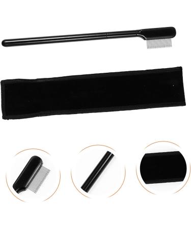 FOMIYES 1 Set Eyelash Comb Metal Brow Lash Makeup Brush Brow Makeup Brush Brow Brush with Bag Brow Spoolie Brush Eyebrow Comb Brush The Lash Tool Steel Needle Girl Wooden Handle Metal Comb 15x1.8cm Black - Buy Online on GoSupps.com