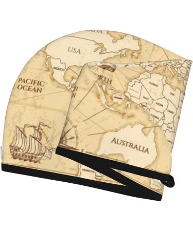 World Map Microfiber Hair Towel - Soft Super Absorbent Hair Wrap for Long Curly & Thick Hair | Quick Dry Coral Velvet Cap for Women - Buy Online on GoSupps.com