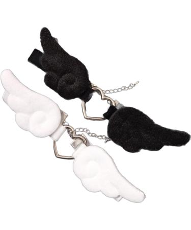 Southjieling Stylish Black and White Angel-Wing Necklace | Unique Choker Pendant for Women & Girls | Elegant Chain Accessory - Shop Internationally - Buy Online on GoSupps.com