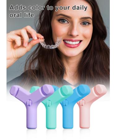 Chewies for Invisalign Aligners | Y-Shaped Retainer Chewies - Firm & Soft 2Way 4 Color Set for Optimal Comfort - Buy Online on GoSupps.com