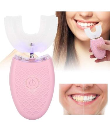 U-Shaped Adult Toothbrush t Electric Sonic Toothbrush Automatic Cleaning Toothbrush Oral Care Tool with Food Grade Silicone Brush Head(Pink) - Buy Online on GoSupps.com
