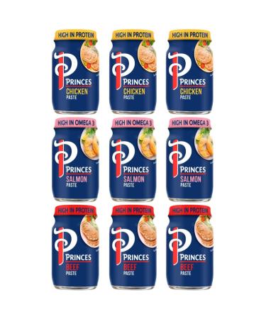 Sandwich Spread Bundle with Princes Chicken Paste 75g x3 Princes Salmon Paste 75g x3 & Princes Beef Paste 75g x3 (9 Pack)