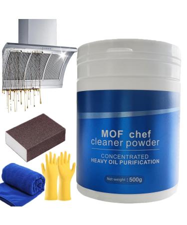 M.O.F-CHEF Protective Kitchen Cleaner Heavy Kitchen Duty Degreaser Mof Chef Cleaner Powder Powerful Foam Rust Remover Kitchen All Purpose Cleaning Powder (1pc-500g)