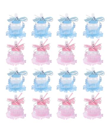 Toddmomy 24 Pcs Bottle Candy Box Milk Bottle Candy Boxes Bear Lace Decoration Clear Bags for Gifts Wedding Ceremony Decorations Candy Storage Boxes Transparent Candy Holder Decorate 9*4*3cm