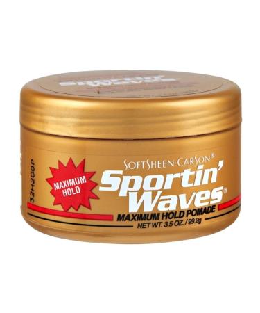 Soft Sheen Sportin Waves Maximum Hold Pomade 3.5oz (3 Pack) Clean scent 10.5 Ounce (Pack of 1)