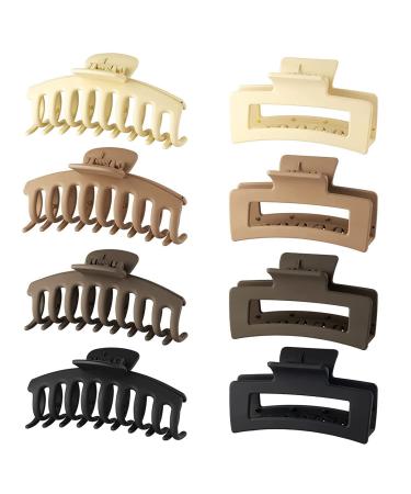 8 pieces large hair clips for women 11cm hair clips women for thin fine and long hair clips 4 quadratic and 4 combs hairpise hair styling accessories for women girls.Square Keel Brown Series