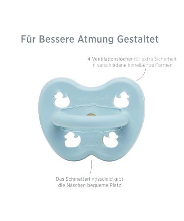 HEVEA Natural Rubber Pacifier - Jaw-Friendly Design for 3-36 Months - Sky Blue - Single Pack - Buy Online on GoSupps.com