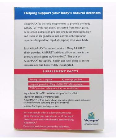 Allicin Max 100% Pure Allicin 90vcaps (2 Pack) - Powerful Allimax Supplement - Buy Online on GoSupps.com
