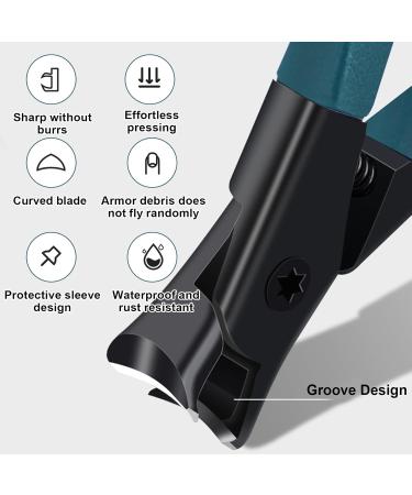 Nail Clippers with Collecting Container | Perfect for Toenails & Fingernails | Large Nail Clippers for Women Men and Seniors - Green with Storage Bag - Buy Online on GoSupps.com