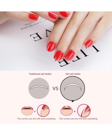 Gel Nail Stickers Semi Cured Gel Nails Self Adhesive Nail Stickers Full Wraps Nail Polish Strips Stick On Gel Nails Art Bright Red - Buy Online on GoSupps.com