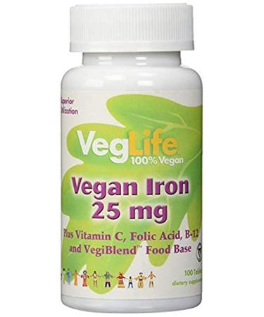 Veggie Iron 25mg VegLife 100 VegTab