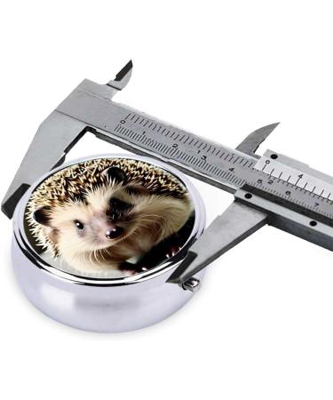Cute Hedgehog Round Pill Box | 3-Compartment Portable Organizer for Purse & Pocket | Travel Pill Storage - Buy Online on GoSupps.com