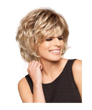 Short Light curly wigs for women fluffy women blonde wig heat -resistant wig natural looking wigs with 1 Wig cap