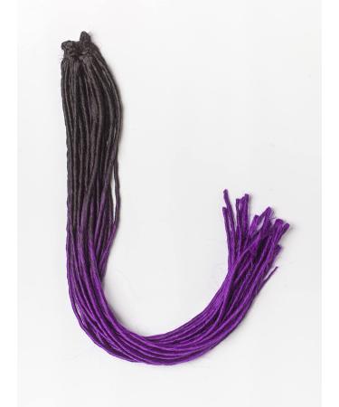 DreadLab - Soft Style Ombre Double Ended Synthetic Dreadlocks Twists 10 Pack (Black - Dark Purple Transitional)
