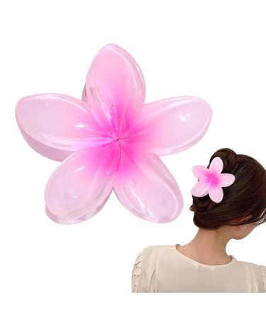 Hawaiian Claw Clips for Hair Flower Claw Plumeria Hair Clip | Colorful Flower Shape Hair Accessories for Women Girls with Thin or Thick Hair Maijia Magenta