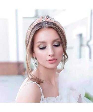 Kalyn 3Pcs Fashion Rhinestone Diamond Headbands - Satin Knot Hair Bands for Women & Girls (Gray, Pink, Yellow) - Buy Online on GoSupps.com