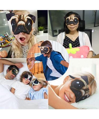 HXINFU Funny Pug Dog 3D Eye Mask for Men - Sleep Blindfold for Home & Office - Buy Online on GoSupps.com