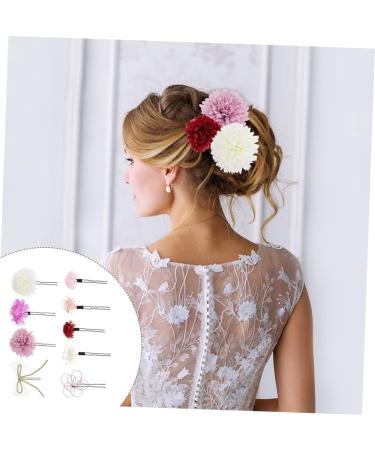 DOITOOL 1 Set Japanese-style hair clip plant hair stick set preserved flower artificial flower purple the flowers french barrette hair clips bridal hair clip polyester iron - Buy Online on GoSupps.com