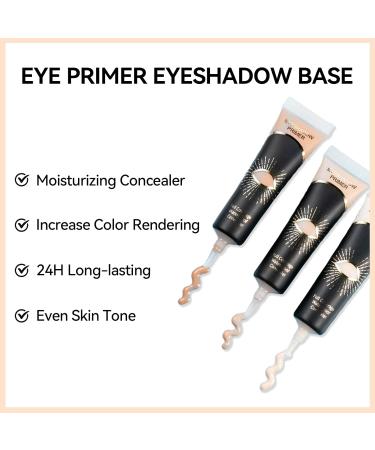 Erinde Eye Primer - Matte Eyeshadow Base for Mature Skin Waterproof & Long-Lasting Nude Cream Primer - Cruelty-Free Makeup 01 Ivory - Buy Online on GoSupps.com