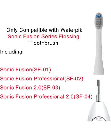 Replacement Flossing Toothbrush Heads (6-pc) for Waterpik Sonic Fusion 2.0 | Compatible with SF-01 SF-02 SF-03 & SF-04 | Pisonicleara SF-White - Buy Online on GoSupps.com