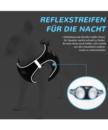 Adjustable Cat Dishes with Leash - Breakout-Proof Reflective Tableware for Cats & Small Dogs (Black Medium) - Buy Online on GoSupps.com