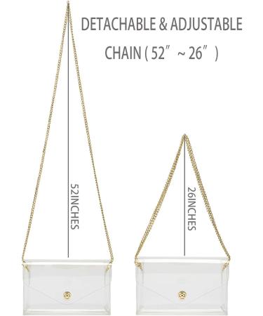 Vorspack Clear Crossbody Bag with Gold Chain Strap - Perfect Gift for Women for Sports, Concerts, Prom and Parties - Buy Online on GoSupps.com