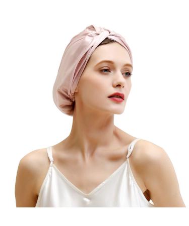 ZIMASILK 22 Momme 100 Mulberry Silk Sleep Cap for Women Hair CareNatural Silk Night Bonnet with Elastic Stay On Head (1Pc PINK) One Size Light Plum - Buy Online on GoSupps.com