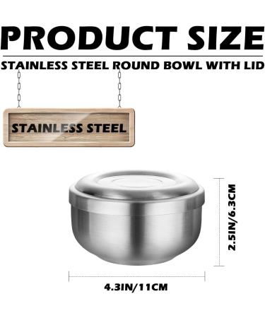 GYOTUU Stainless Steel Shaving Bowl with Lid - 4.3 Round Metal Bowl for Shaving Soap & Cream - Perfect for Men - Durable & Multipurpose - Buy Online on GoSupps.com