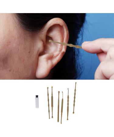Pssopp Ear Scoop Set - Premium Stainless Steel Earwax Remover Kit for Home & Travel - Golden - Buy Online on GoSupps.com