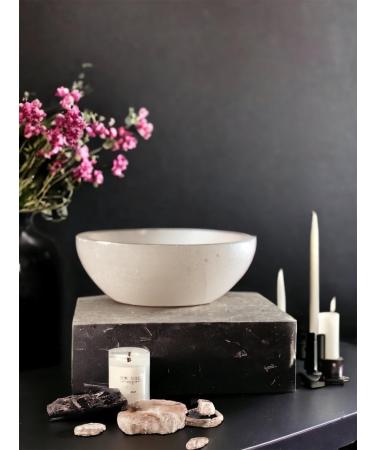 Selenite Round Cleansing Bowl - Handmade Natural Spirit Healing Plate for Meditation & Jewelry Storage (10cm) - Buy Online on GoSupps.com