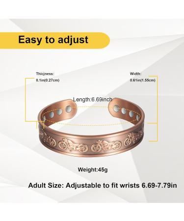 99% Pure Copper Adjustable Magnetic Bracelet for Men - Fashionable Jewelry Gift - Buy Online on GoSupps.com
