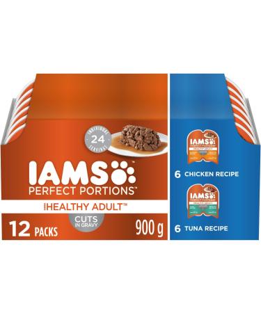 IAMS Proactive Health Healthy Adult Dry Cat Food with Chicken 7.26kg Bag & Perfect Portions Healthy Wet Cat Food Adult Grain Free Cuts in Gravy - Chicken and Tuna 12CT Multipack 75g Tray 7.26 kg (Pack of 1) Dry Cat Food + Wet Cat Food - Buy Online on GoSupps.com