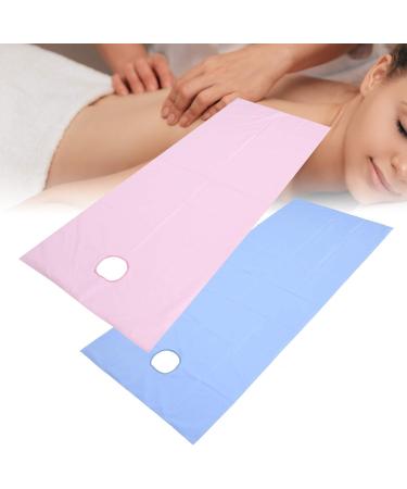 Verdant Touch Spa Couch Sheet - Waterproof & Oil Proof Beauty Salon Bed Cover with Face Hole in Pink & Blue for Massage Beds - Buy Online on GoSupps.com