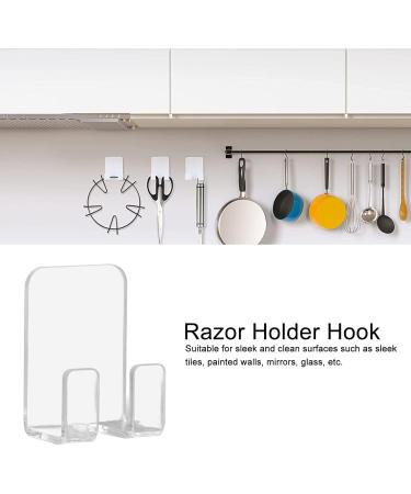 Aunmas 8-Piece Razor Holder Set - Self-Adhesive Waterproof Hooks for Luffa Towel Bathrobe & Kitchen Organization - International Shipping Available - Buy Online on GoSupps.com