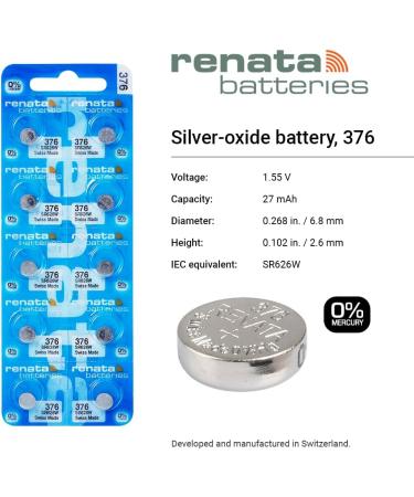 Buy Renata 376 SR626W Watch Battery - 1.55V Swiss Made - International Shipping Available - Buy Online on GoSupps.com